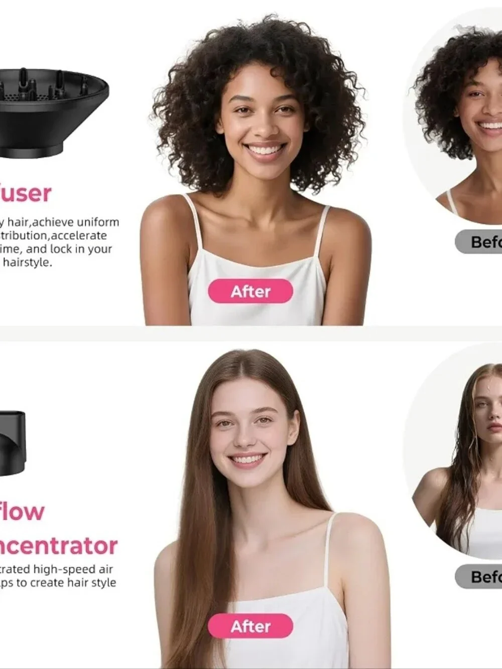 NEW! 7 in 1 Hair Multi-Styler & Blow Dryer Set: Curler, Straightener, Diffuser